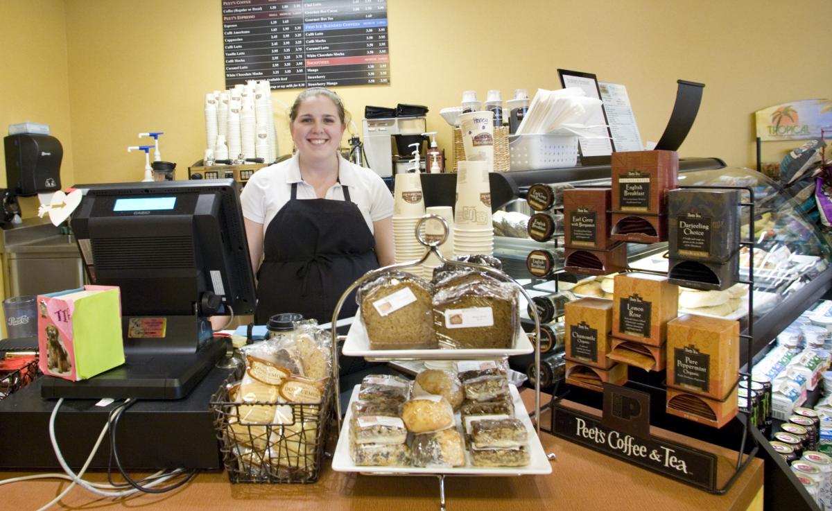 Student worker in the Bear's Den