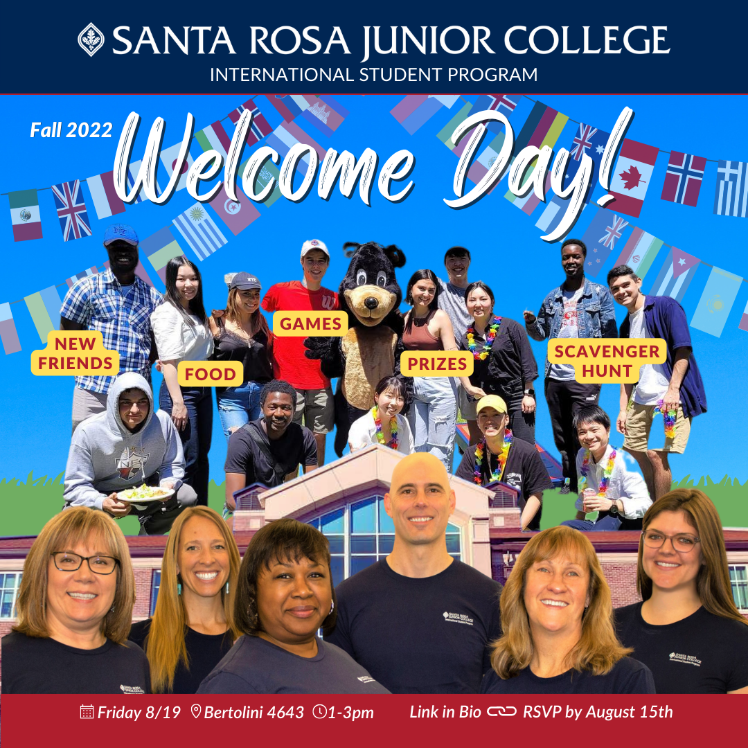 Santa Rosa Junior College International Student Program Fall 2022 Welcome Day
