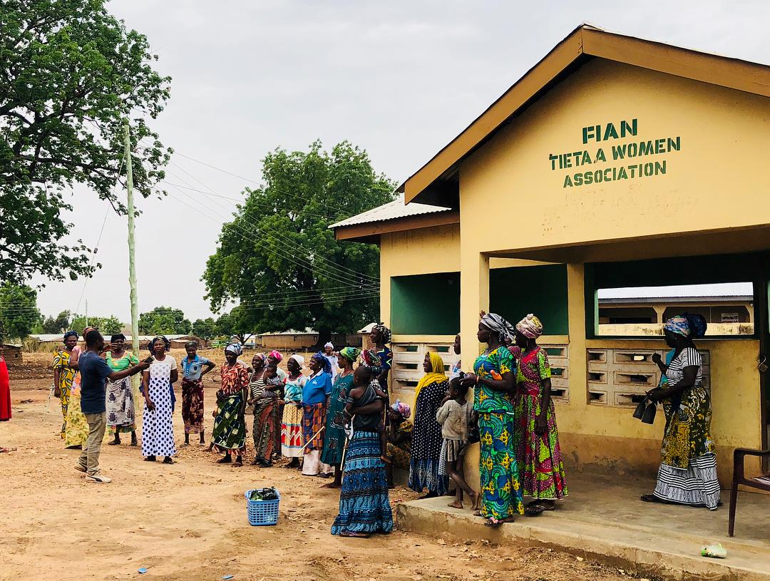 Student Abdul Razak helping educate farmers in Ghana