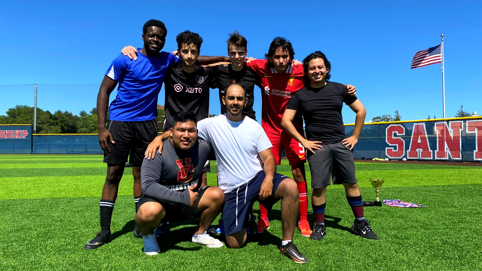 Students playing soccer as part of an SRJC recreational club activity.