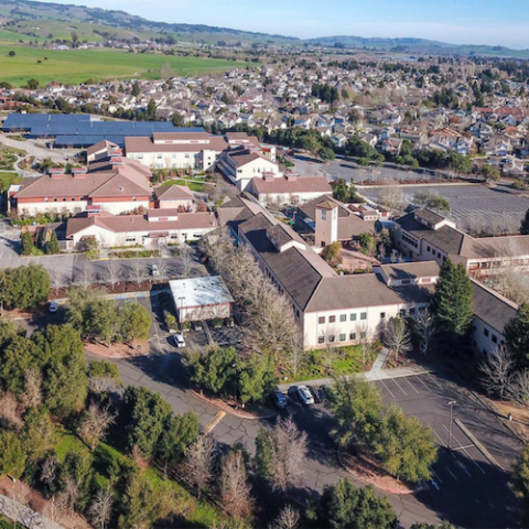 Aerial view of Petaluma campus